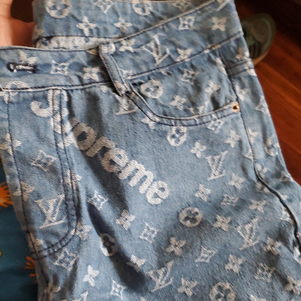 Louis Vuitton X Supreme Blue Monogram Jacquard
